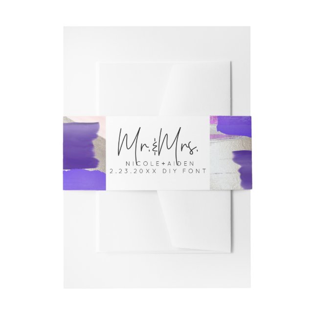 Bandeau De Faire-part PixDezines Aquarelle Nuanciers Violet (Devant example)