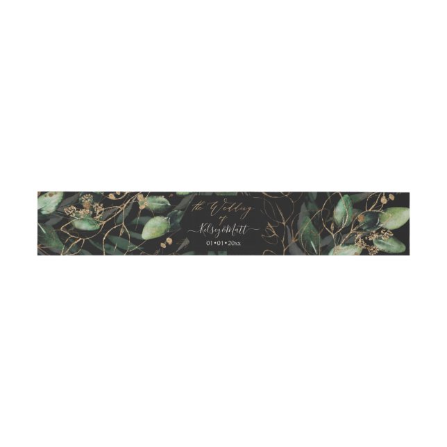 Bandeau De Faire-part PixDezines Aquarelle Rustique Verdure Eucalyptus (Plat)