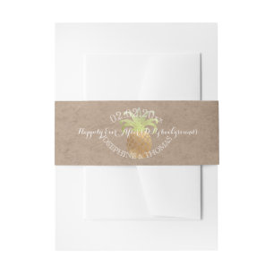 Bandeau De Faire-part PixDezines Faux Gold, Ananas