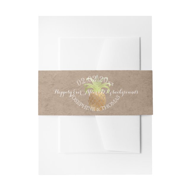 Bandeau De Faire-part PixDezines Faux Gold, Ananas (Devant example)