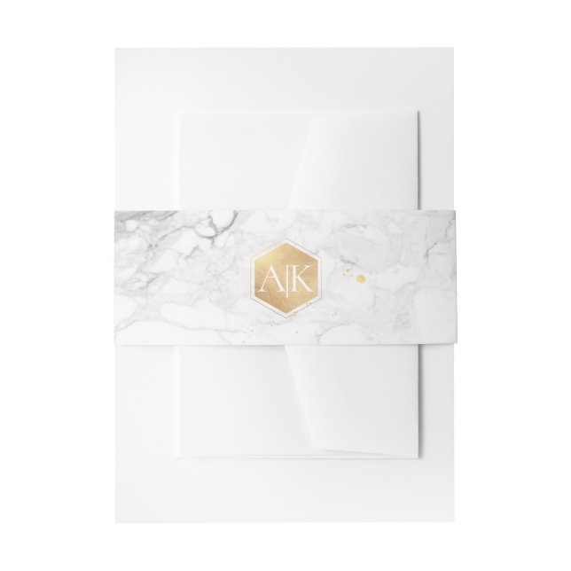 Bandeau De Faire-part PixDezines Faux Gold Sweet Honeycomb+Marble (Devant example)