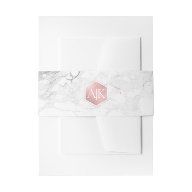 Bandeau De Faire-part PixDezines Faux Rose Gold Sweet Honeycomb+Marble (Devant example)