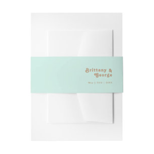 Bandeau De Faire-part Plage Retro   Aqua Invitation Belly Band