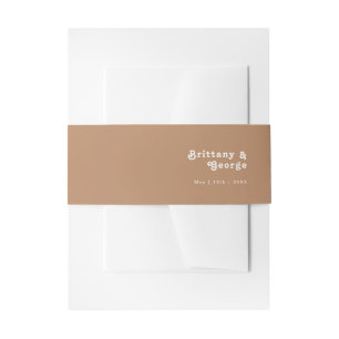 Bandeau De Faire-part Plage Retro   Brown Invitation Bande de ventre