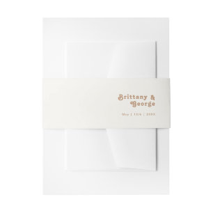 Bandeau De Faire-part Plage Retro   Ivory Invitation Belly Band