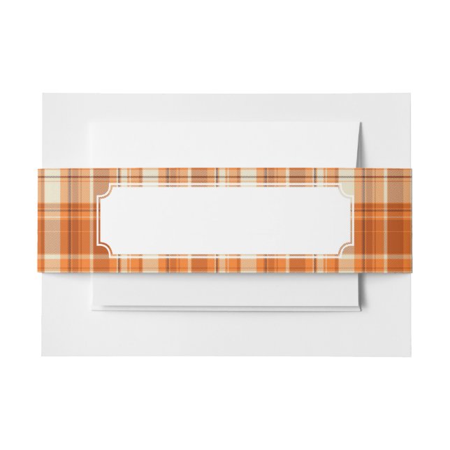 Bandeau De Faire-part Plaid orange (Devant Example)