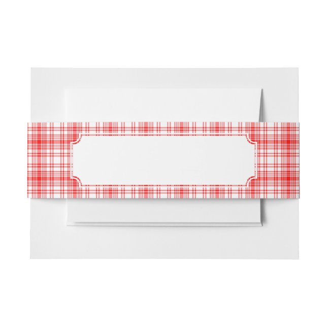 Bandeau De Faire-part Plaid rouge (Devant Example)