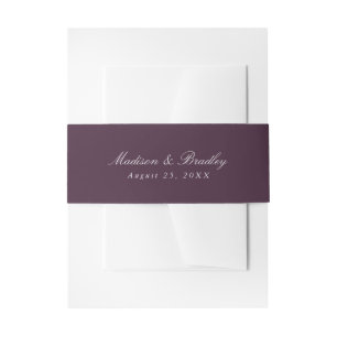 Bandeau De Faire-part Plum foncé violet MARIAGE