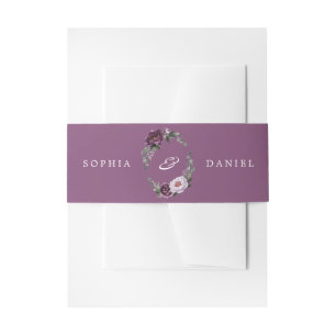 Bandeau De Faire-part Plum Peony Floral Invitation Belly Bandes