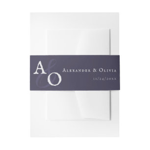 Bandeau De Faire-part Plum violet minimaliste Mariage Monogramme