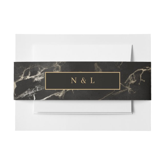 Bandeau De Faire-part Porte en marbre noir (Devant Example)