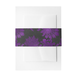 Bandeau De Faire-part Pourpre et noir damassé vintage