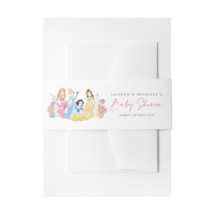 Bandeau De Faire-part Princesse Disney Floral Fête de Naissance Fille
