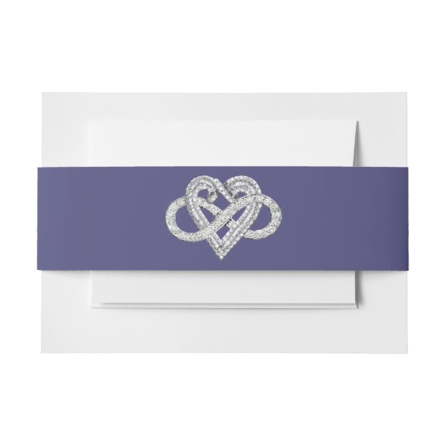 Bandeau De Faire-part Purple Blue Infinity Coeur Invitation Bande de ven (Devant Example)