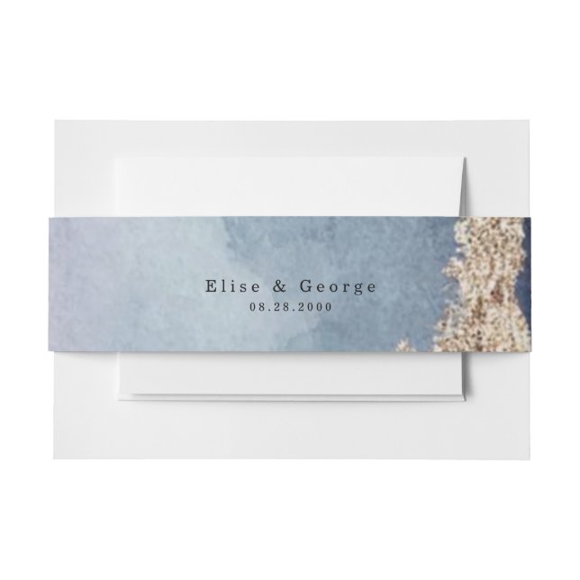 Bandeau De Faire-part Purple Dusty Blue Agate Gold Mariage personnalisé (Devant Example)