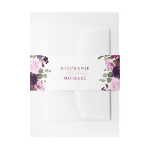 Bandeau De Faire-part Purple Lavender Floral Boho invitation bande ventr