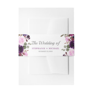 Bandeau De Faire-part Purple Lavender Floral Boho invitation bande ventr