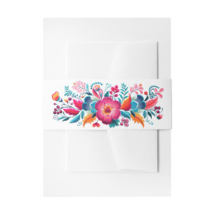 Bandeau De Faire-part Quinceanera, Fleurs de Fiesta Mexicaines
