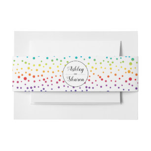 Bandeau De Faire-part Rainbow couleurs confetti gay lesbienne mariage