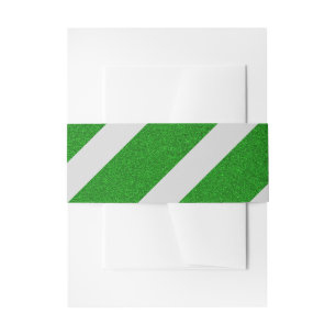 Bandeau De Faire-part Rayure Verte Pailletée
