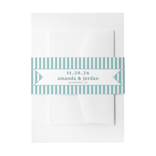 Bandeau De Faire-part Rayures de sarcelle sereine