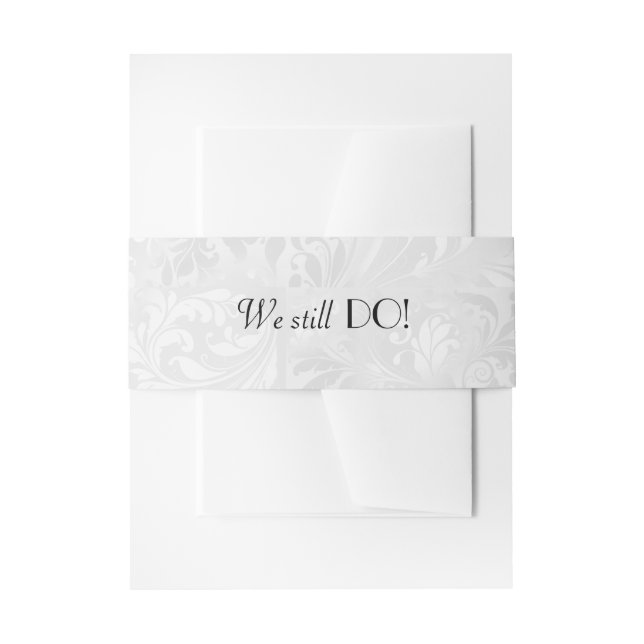 Bandeau De Faire-part Renouvellement de Vow Mariage Silver Satin (Devant example)