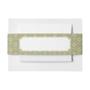 Bandeau De Faire-part Rétro motif vert et jaune vintage