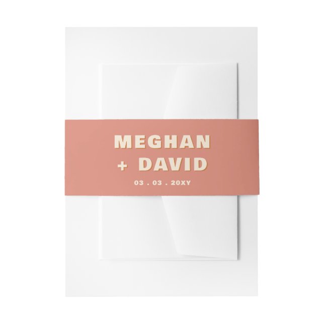 Bandeau De Faire-part Rétro Super les années 70 Boho Terracotta Mariage (Devant example)