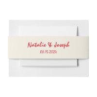 Retro Vivid Main rouge Écrit Mariage unique brilla