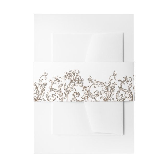 Bandeau De Faire-part Rococo Florentine Monochrome (Devant example)