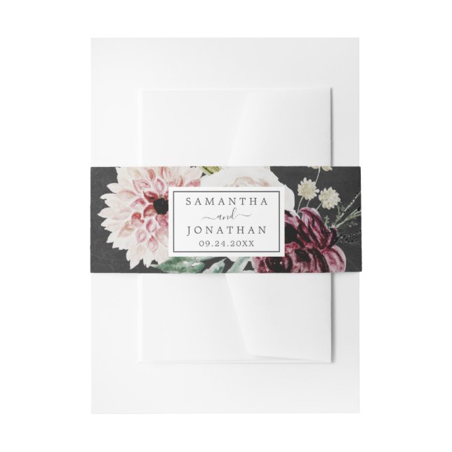 Bandeau De Faire-part Romance florale | Mariage gris (Devant example)