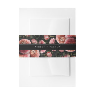 Bandeau De Faire-part Romantique et Moody Pink Bouquet Invitation Belly