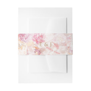 Bandeau De Faire-part Romantique Spring Rose Fleurs Mariage Belly Band