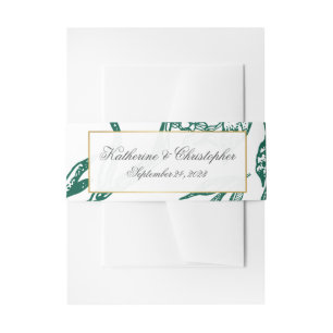 Bandeau De Faire-part Romantique Vintage Emerald Green Botanique