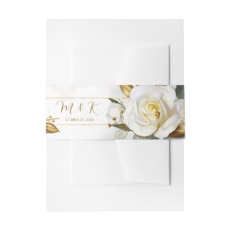 Bandeau De Faire-part Rose blanche Mariage floral romantique