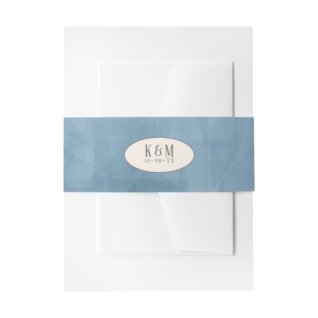 Bandeau De Faire-part Rose Blue/Peach Mariage ID584 (Devant example)