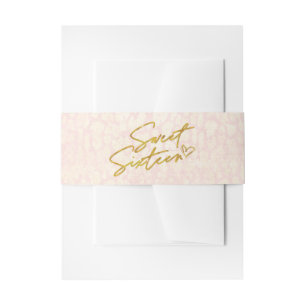 Bandeau De Faire-part Rose et or Sweet 16 Partie