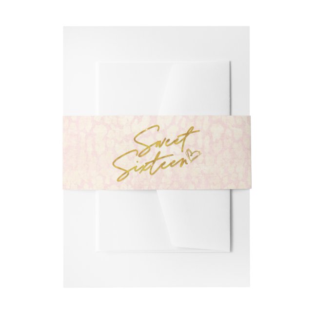 Bandeau De Faire-part Rose et or Sweet 16 Partie (Devant example)