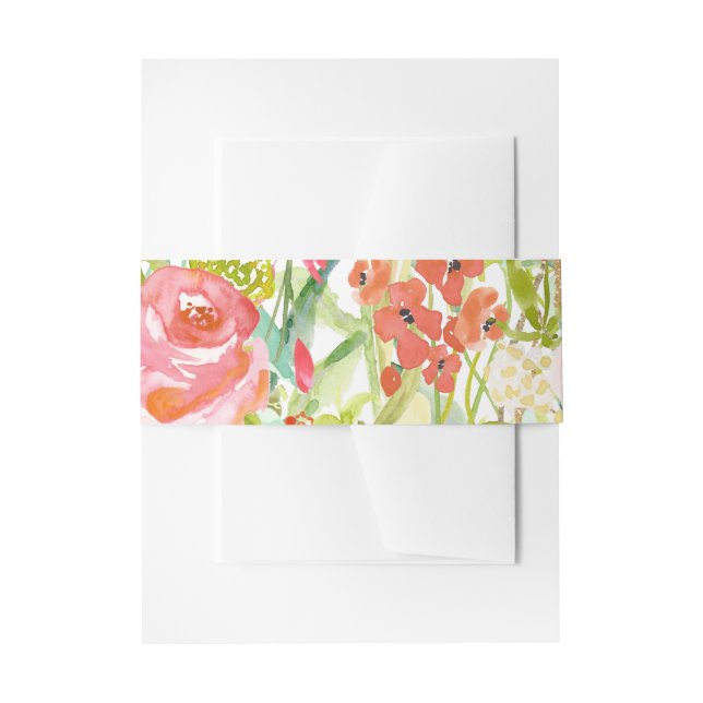 Bandeau De Faire-part Rose Garden Floral Mariage Belly Band (Devant example)