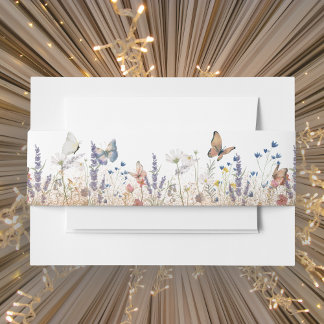 Bandeau De Faire-part Rose Gold Butterfly Garden Invitation Belly Band