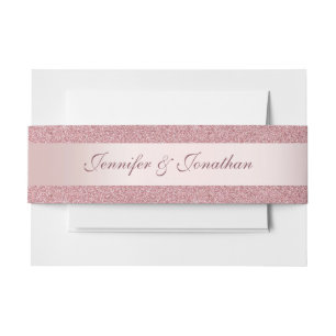 Bandeau De Faire-part Rose Parties scintillant or élégant texte manuscri