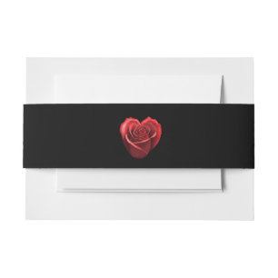 Bandeau De Faire-part Rouge en forme de coeur Rose-Mariage-