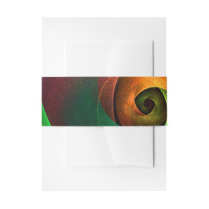 Bandeau De Faire-part Rouge Vert Floral Moderne Art Abstrait Motif #21