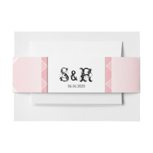 Bandeau De Faire-part Rougissent la bande rose de ventre de noces de