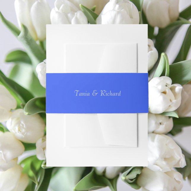 Bandeau De Faire-part Royal Blue Simple Stylisé Nom Mariage (In Situ Wedding)