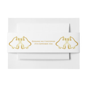 Bandeau De Faire-part Ruban Bells Faire-part de mariage Or