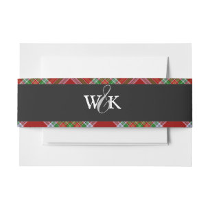 Bandeau De Faire-part Ruban de tartan du clan MacBain rouge et bleu
