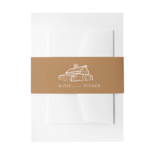 Bandeau De Faire-part Rustic Barn Goldenrod Mariage de automne agricole