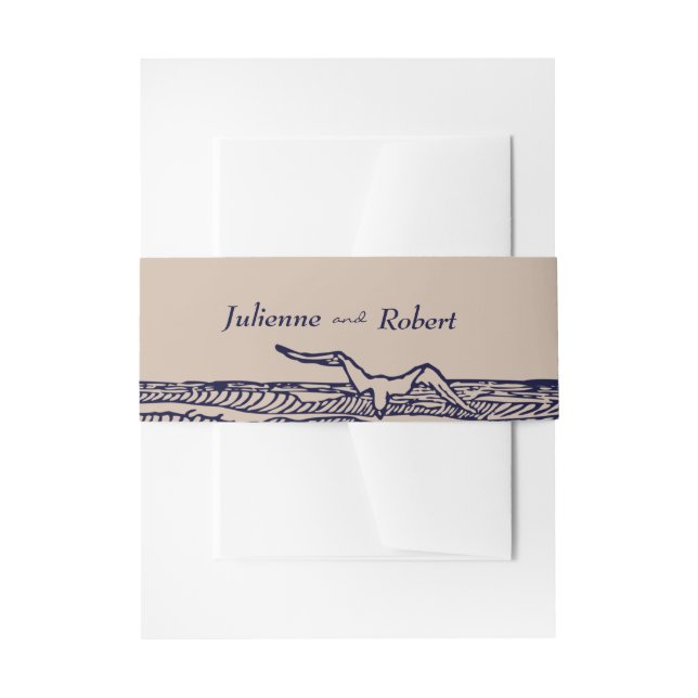 Bandeau De Faire-part Rustic Chic Beach Wedding Invitation Belly Bands (Devant example)