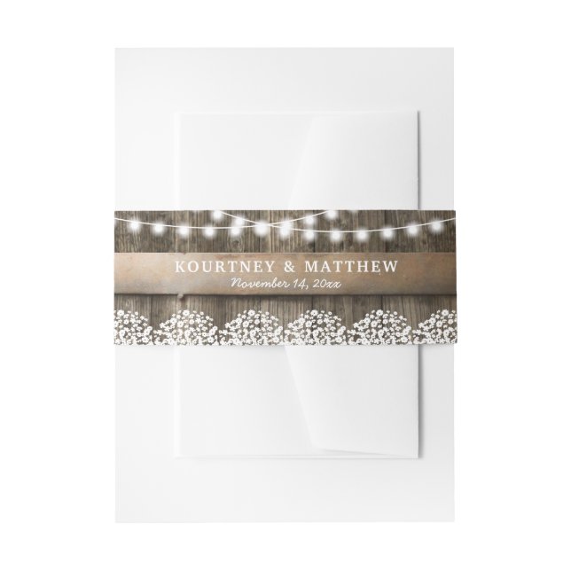 Bandeau De Faire-part Rustic Country Baby's Breath Mariage (Devant example)
